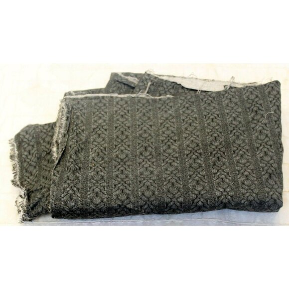 Grey Black Striped Wavy Knots Fabric Abstract Pre-Washed Apparel Craft - Picture 1 of 3